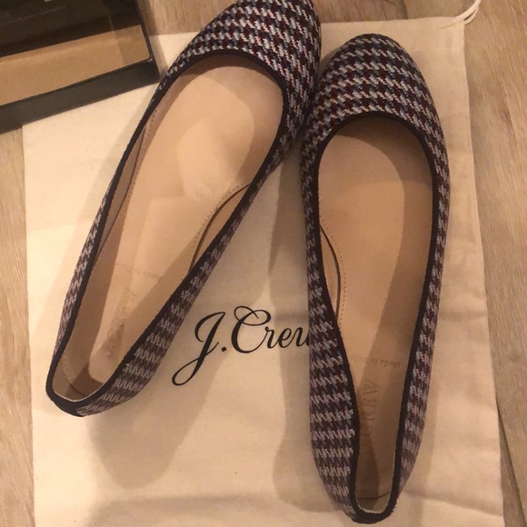 Nora Houndstooth Ballet Flats - Made In Italy - New w/ box & dust bag - Picture 5 of 13